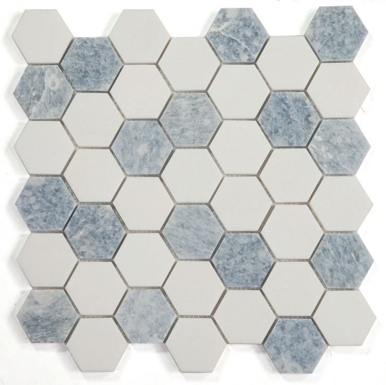 Hexagon Crystal Ocean 2 x 2 11.75 x 12 - Hexagon Interiors