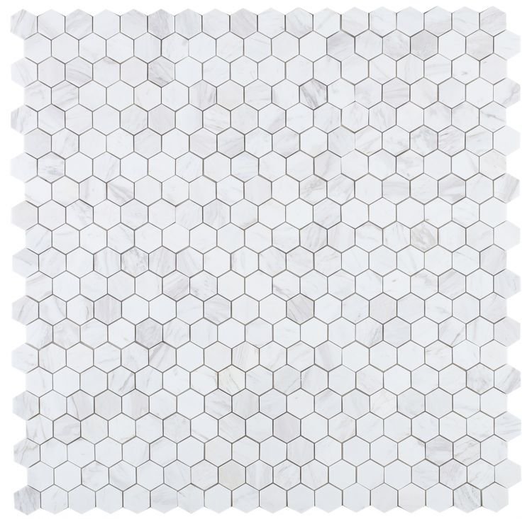 Hexagon White 2 x 2 11.75 x 11.75