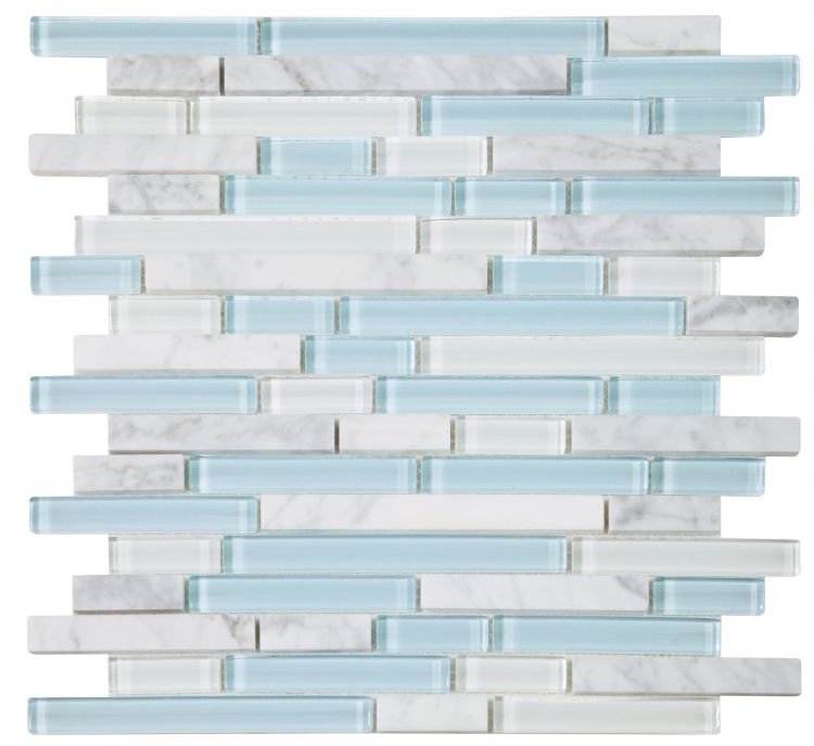 Linear Carrara Turquoise 11.75 x 12 - Hexagon Interiors