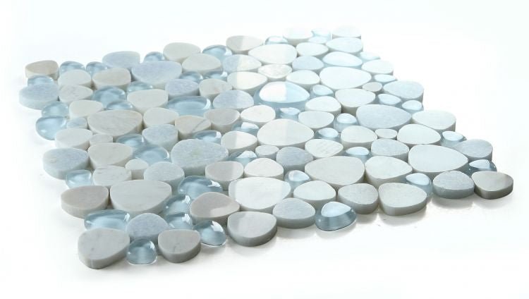 Peach Sky 12 x 12 Marble and Glass Mosaic Tile