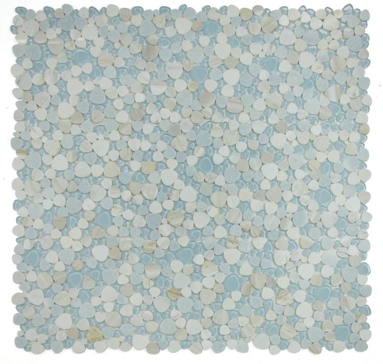 Peach Sky 12 x 12 Marble and Glass Mosaic Tile