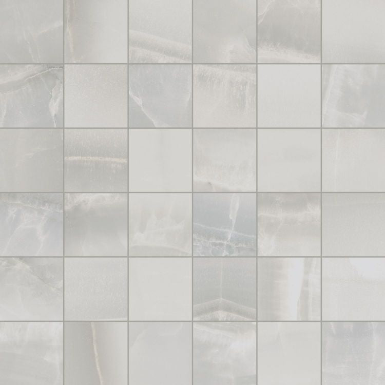 Akoya Silver Matte Mosaic 12 x 12 - Hexagon Interiors