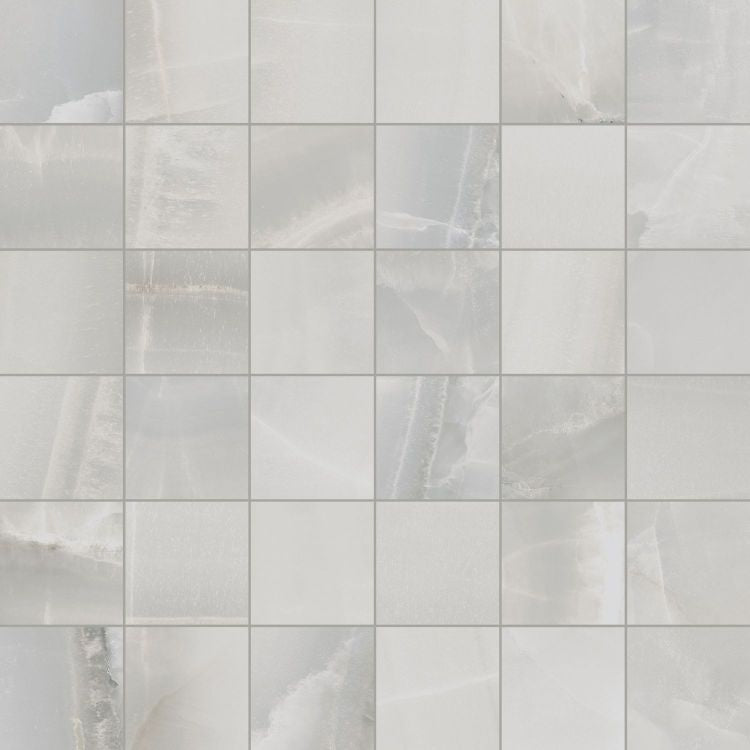 Akoya Silver Matte Mosaic 12 x 12