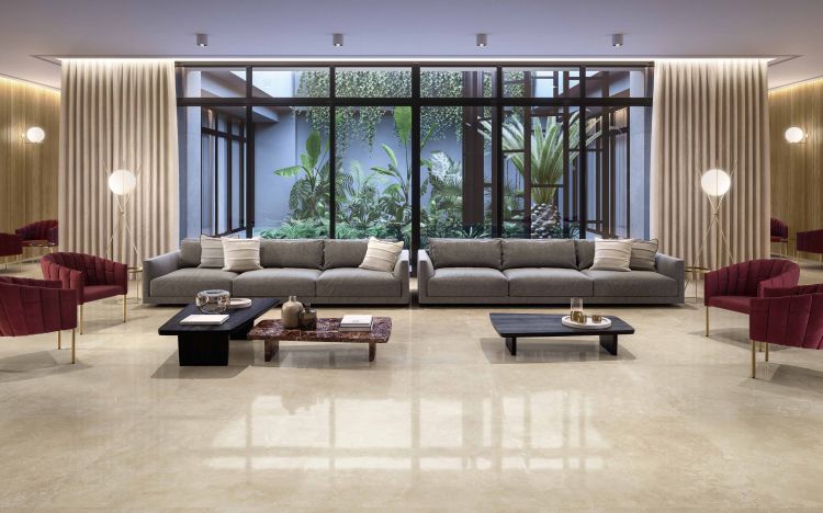 Sant'Agostino Appia Cross Cut Beige Polished 24 x 48