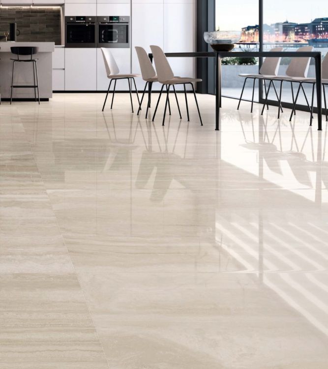 Sant'Agostino Appia Vein Cut Ivory Polished 12 x 24