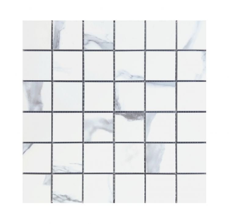 Calacatta Blue Matte 2 x 2 Mosaic 12 x 12 - Hexagon Interiors