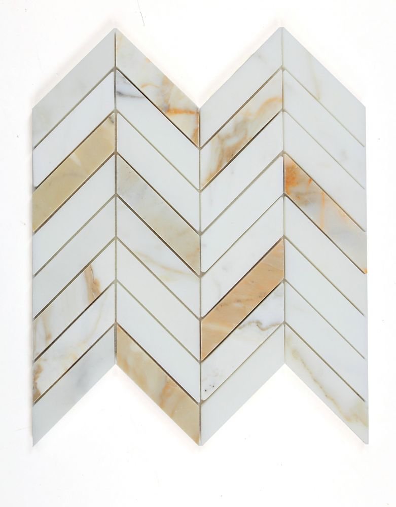 Chevron Calacatta Gold Honed 11 x 11