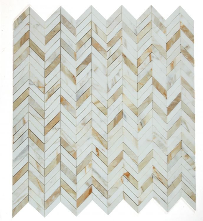 Chevron Calacatta Gold Honed 11 x 11