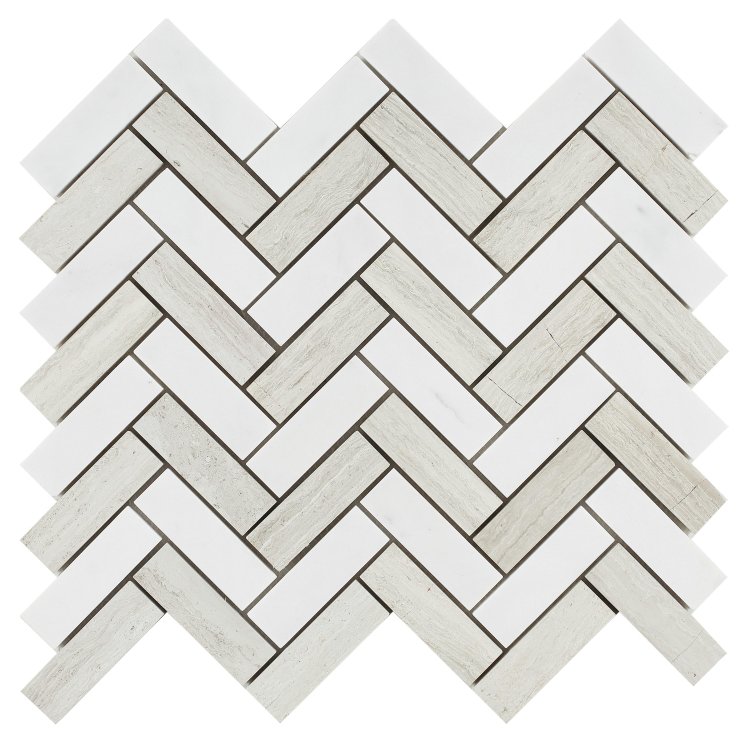 Chevron Haisa + Bianco Dolomite 11 x 12.50