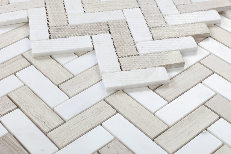 Chevron Haisa + Bianco Dolomite 11 x 12.50