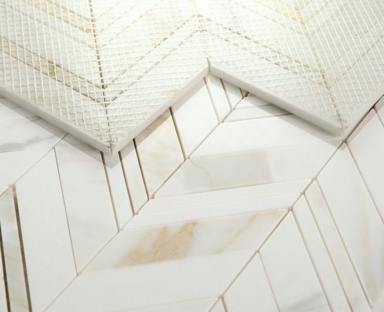 Chevron Ravenna Calacatta 11.75 x 12.25