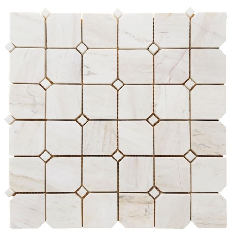 Clipped Square Wooden White Honed 11.75 x 11.75 - Hexagon Interiors