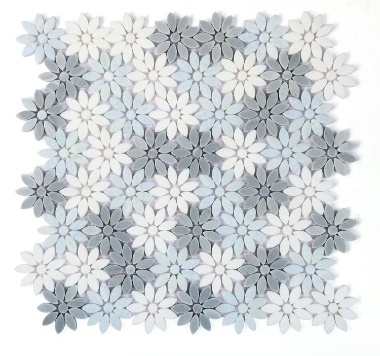 Daisy Crystal Ocean 12.5 x 13 - Hexagon Interiors