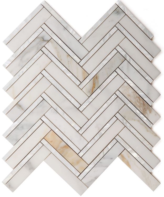 Diana Herringbone Calacatta 11 x 11.75 - Hexagon Interiors