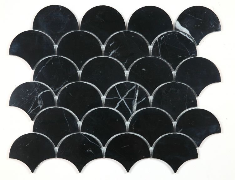 Dragon Scale Marquina 10.5 x 13 - Hexagon Interiors