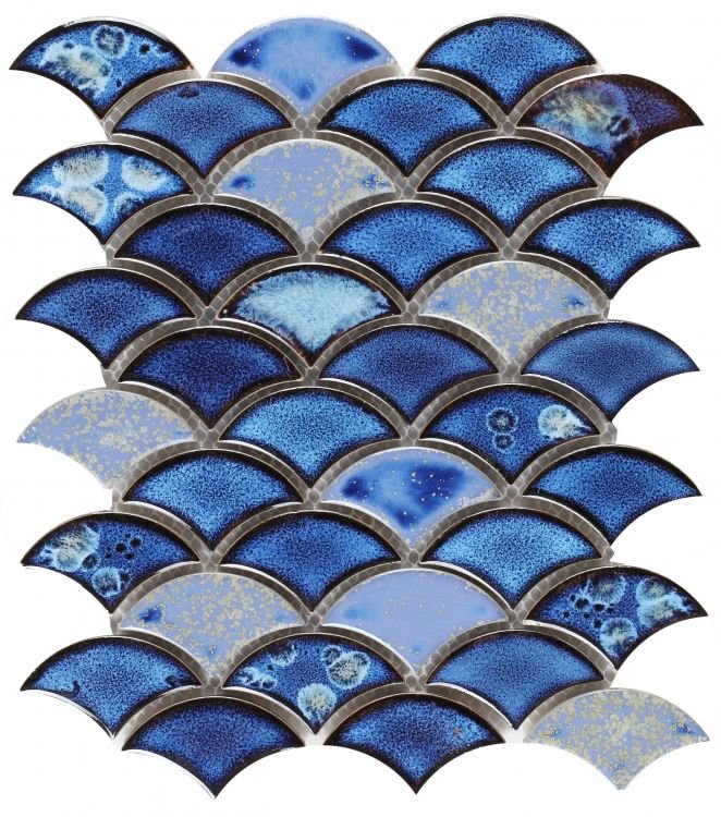Dragon Scale Royal Blue 9.75 x 12 - Hexagon Interiors