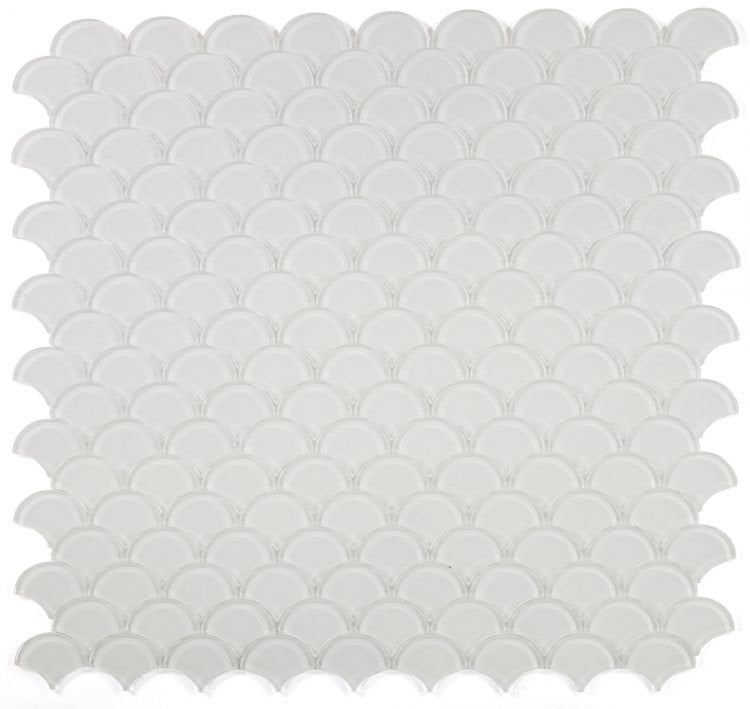 Dragon Scale White Glass 9.5 x 9.75