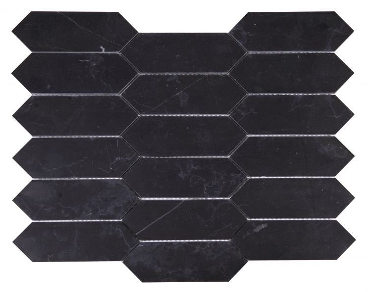 Elongated Hex Marquina 11.75 x 15 - Hexagon Interiors