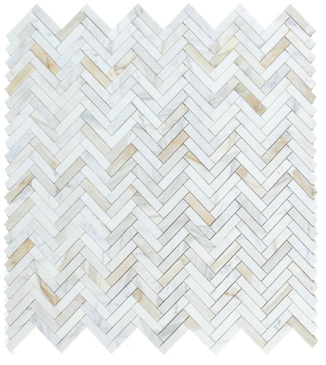 Herringbone Calacatta Gold Polished 11.25 x 11.25