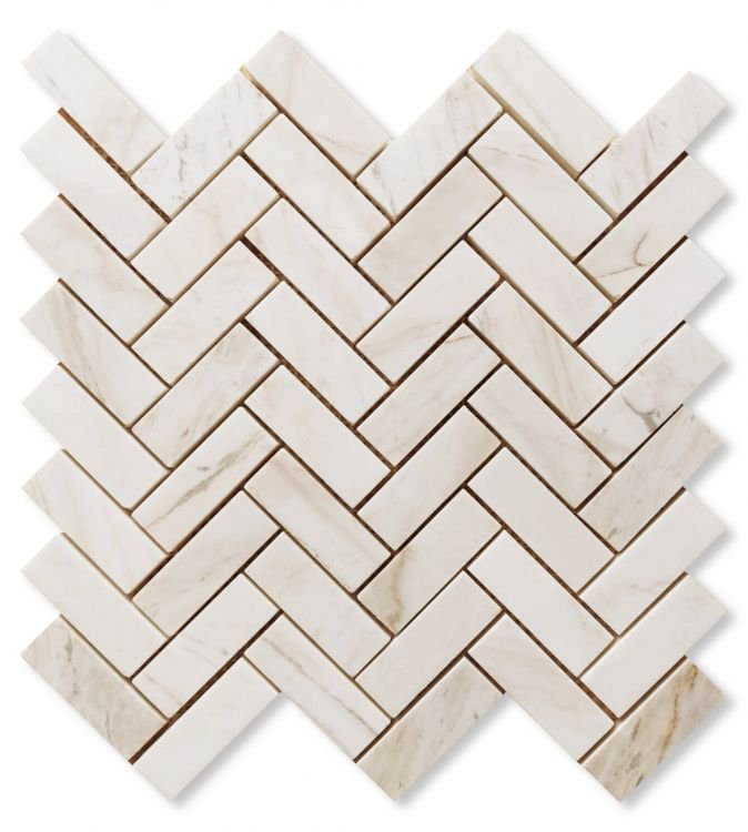 Herringbone Wooden White Honed 12 x 12 - Hexagon Interiors