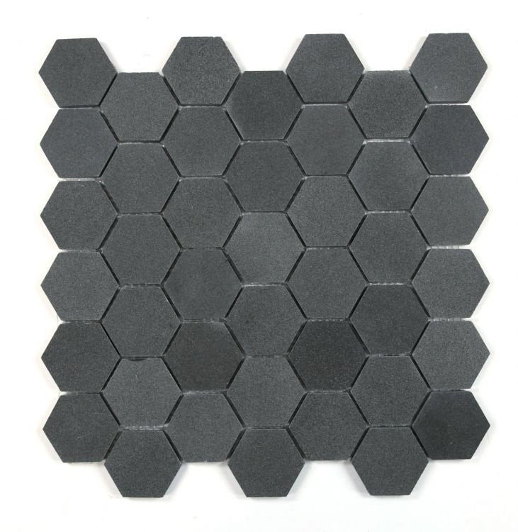 Hexagon Basalt 2 x 2 11.75 x 12 - Hexagon Interiors