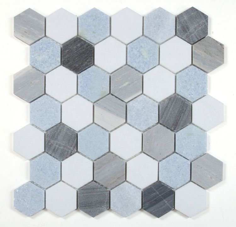 Hexagon Deep Ocean 2 x 2 12 x 11.75 - Hexagon Interiors