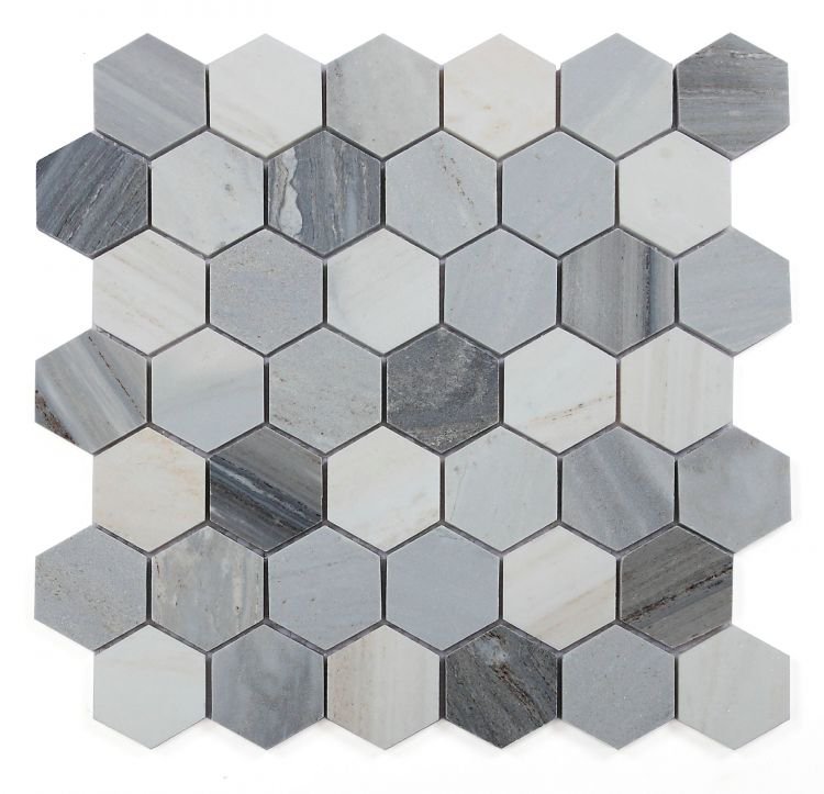 Hexagon Italian Blue 2 x 2 11.75 x 12 - Hexagon Interiors