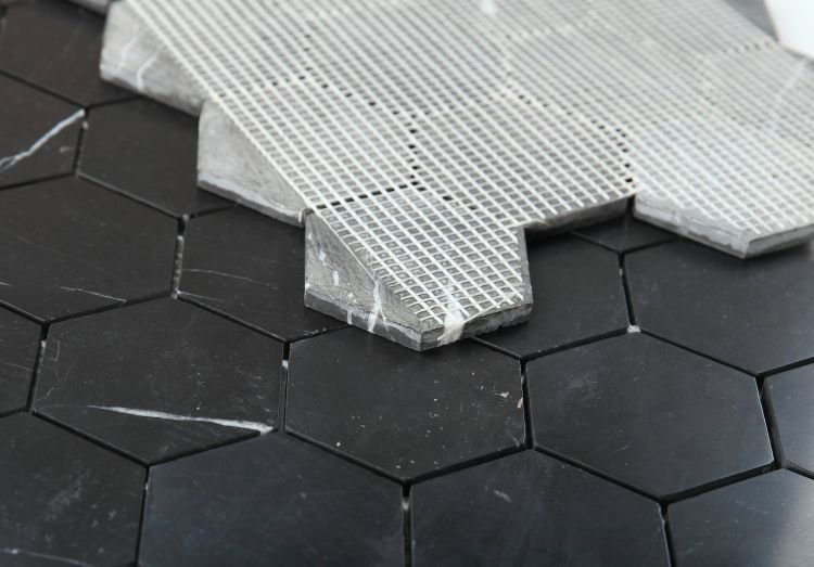 Hexagon Marquina Honed 3 x 3 10.25 x 11.75