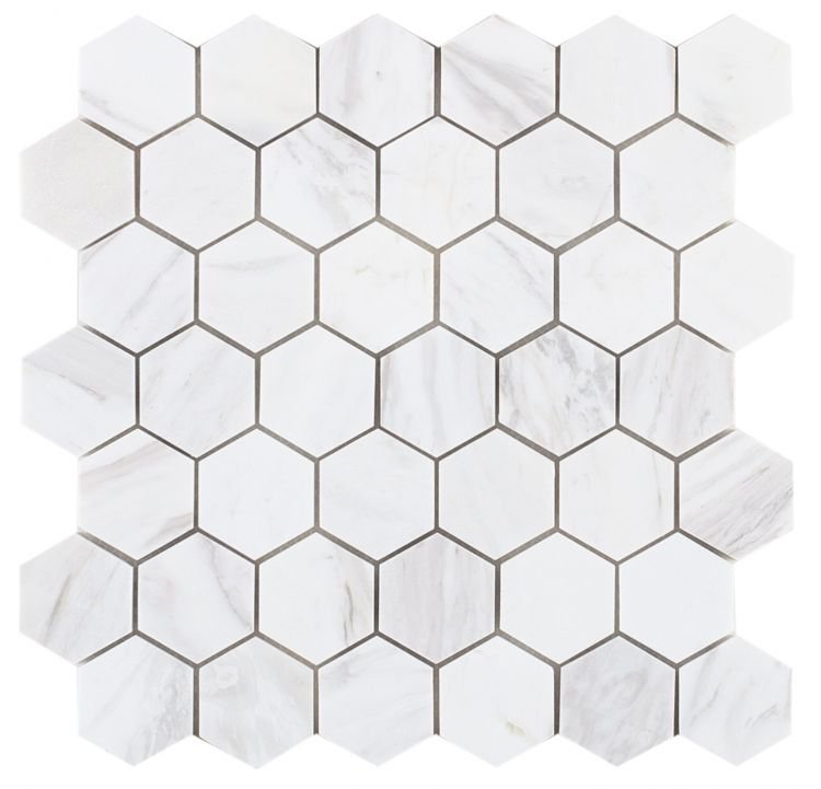 Hexagon White 2 x 2 11.75 x 11.75