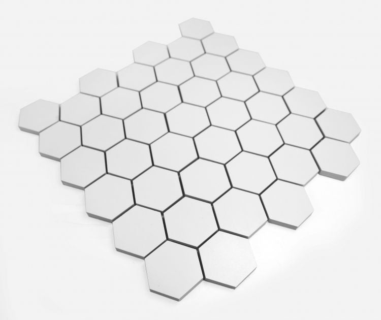 Malaysia Roy White Matte 2 x 2 Hexagon 12 x 12