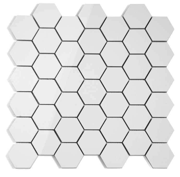 Malaysia Roy White Polished Hexagon 2 x 2 12 x 12