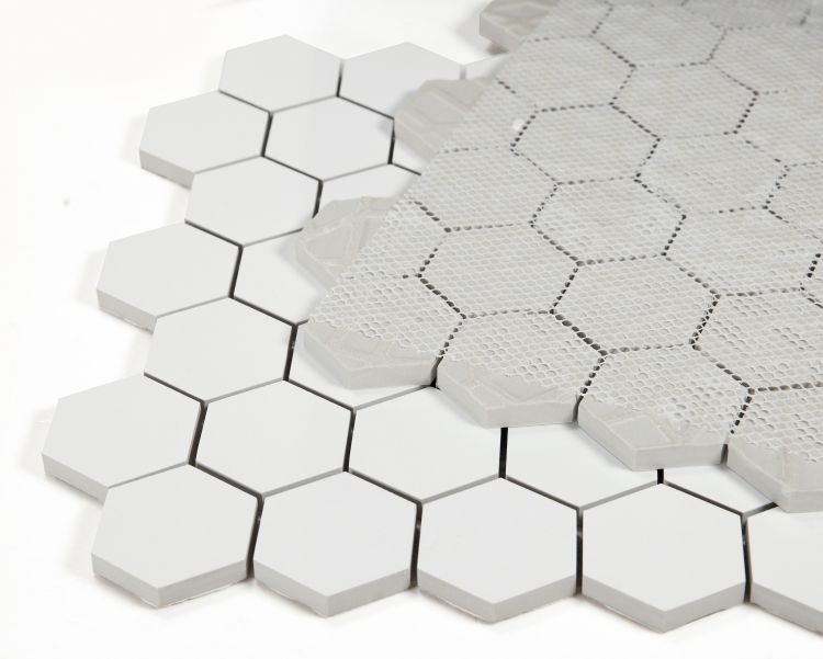Malaysia Roy White Polished Hexagon 2 x 2 12 x 12