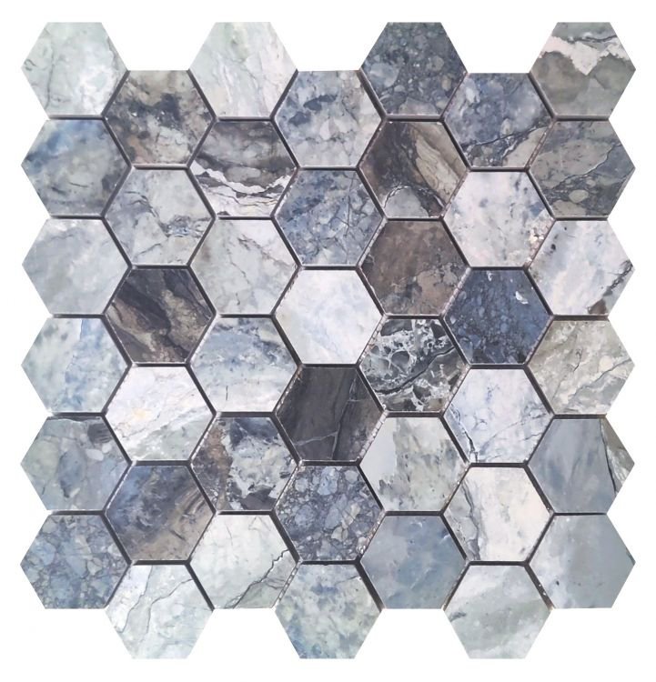 Mystic Ocean Matte Hexagon 12 x 12