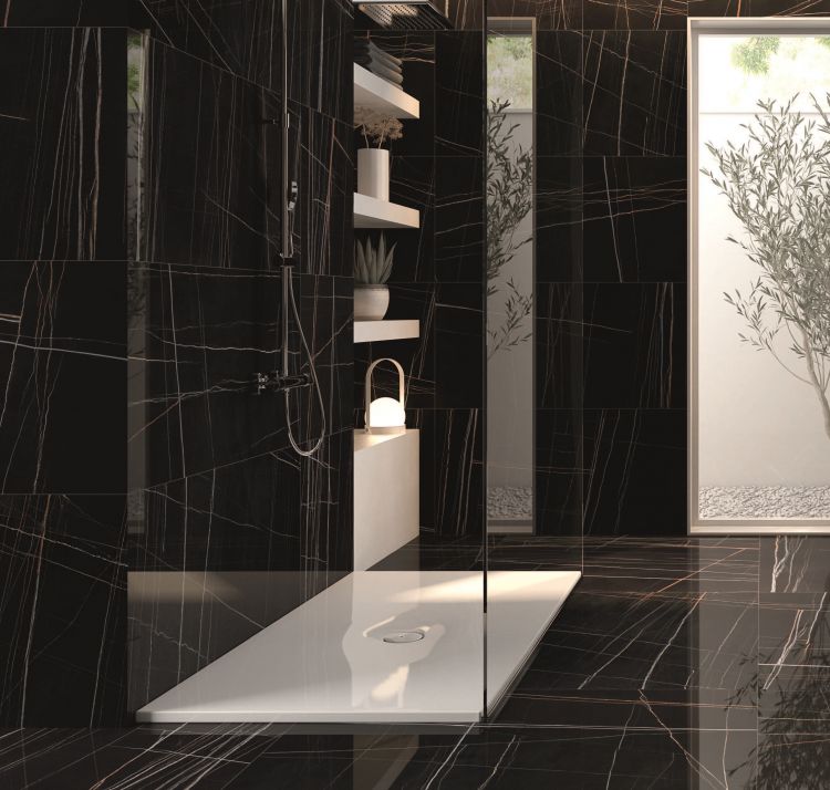 Noir Black Polished 48 x 48 - Hexagon Interiors