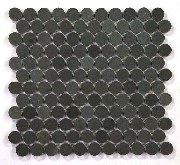 Penny Marble Basalt 11 x 11.75 Mosaic Tile - Hexagon Interiors