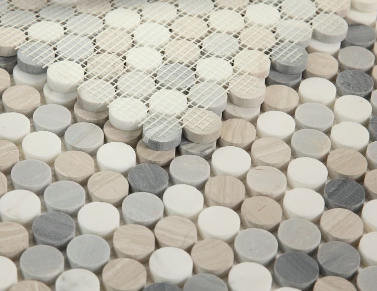 Penny Marble Blue 11 x 11.5 Mosaic Tile