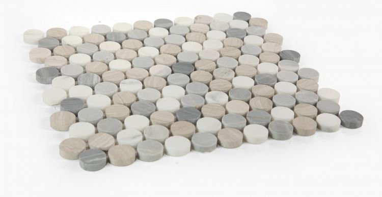 Penny Marble Blue 11 x 11.5 Mosaic Tile