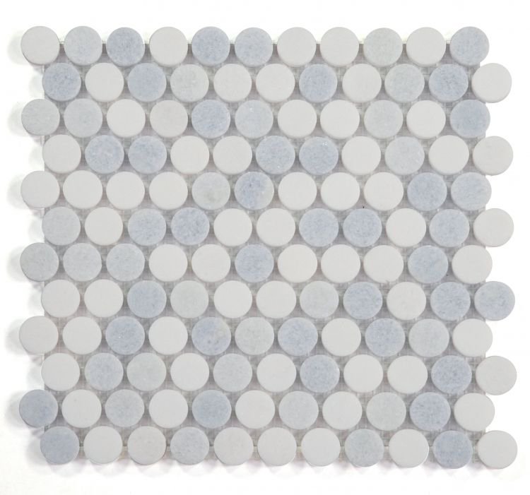 Penny Marble Crystal Ocean 11 x 11.5 - Hexagon Interiors