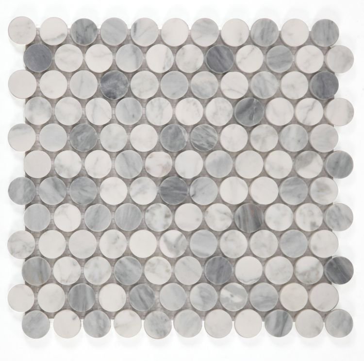 Penny Marble Dusk Honed 11 x 11.75 - Hexagon Interiors