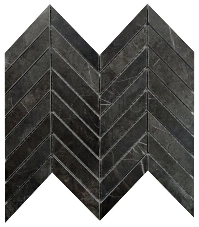 Prestigio Marquinia Lucido Chevron 10 x 12 - Hexagon Interiors