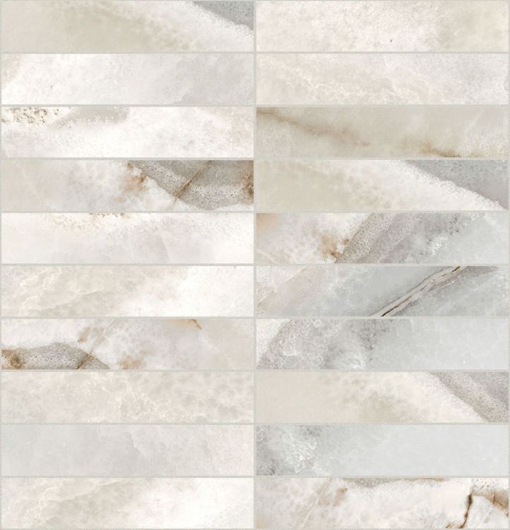 Reves Noisette Matte Mosaico 1 x 6 12 x 12 - Hexagon Interiors