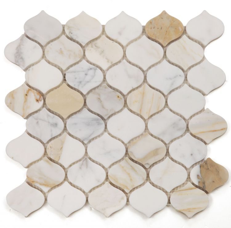 Water Drop Calacatta Gold Honed 11 x 11 - Hexagon Interiors
