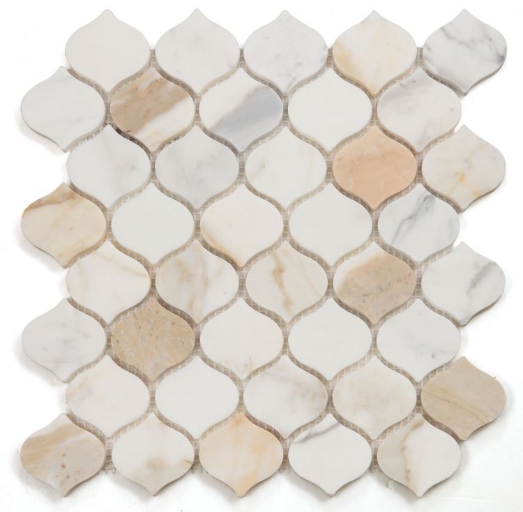 Water Drop Calacatta Gold Polished 11 x 11 - Hexagon Interiors